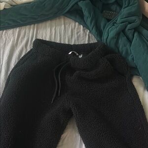 Cozy Black Kids Fleece Pants